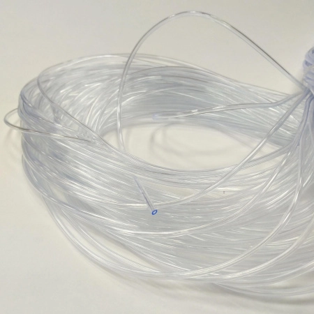 Шнур резиновый полый, около 2мм, кристально-прозрачный, 5 метров