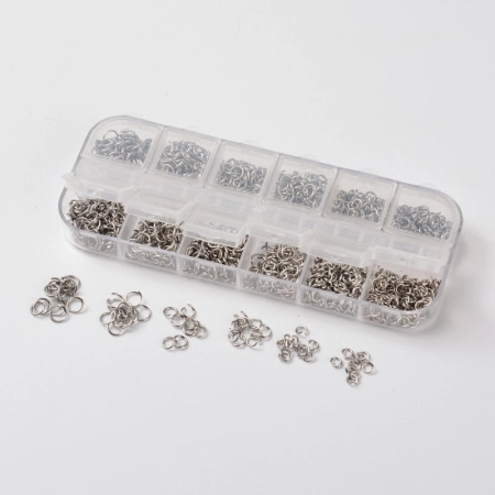 Соединительное колечко, 4-6мм, базовый материал - нержавеющая сталь, без покрытия, набор в коробочке