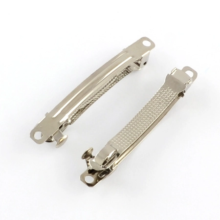 Основа для заколки, 59х6.5мм, базовый материал - железо, стального цвета, 10 шт.