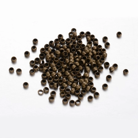 Кримпы, 3х2мм, базовый материал - латунь, бронзового цвета, 5 грамм