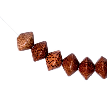 Бусина деревянная, 15х10мм, биконус, кокосовая пальма, 1 шт.