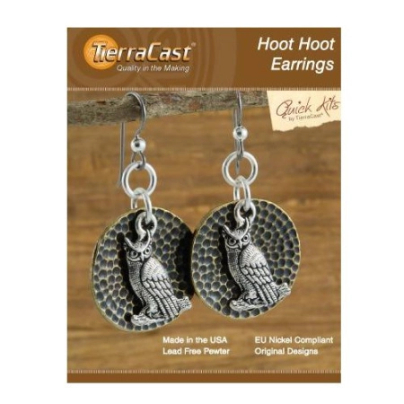 Набор для сборки украшения, 46мм, TierraCast, серьги Hoot Hoot, посеребренные Набор для сборки украшения, 46мм, TierraCast, серьги Hoot Hoot, посеребренные