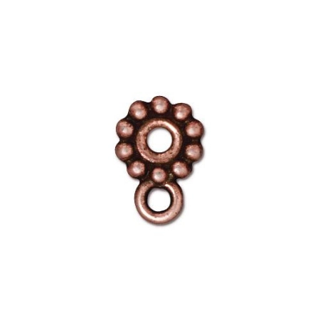 Держатель, 13х9х2мм, TierraCast, цветочек, базовый материал - оловянный сплав, медный с чернением, 2 шт.