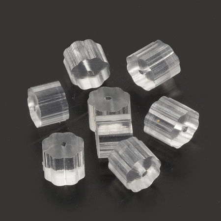 Застежки для пусет, 4х3мм, шестеренки, базовый материал - пластик, без покрытия, 5 грамм