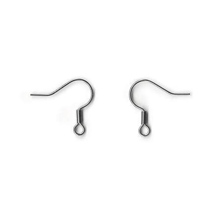 <p>Не темнеющая фурнитура из нержавеющей стали марки 316 (используется в пищевой и медицинской промышленности, не облезает, не окисляется). Лаконичные открытые основы для серег - крючки с аккуратной пружинкой. Оттенок может отличаться от фотографии и в разных поставках. Цена за пару.</p>