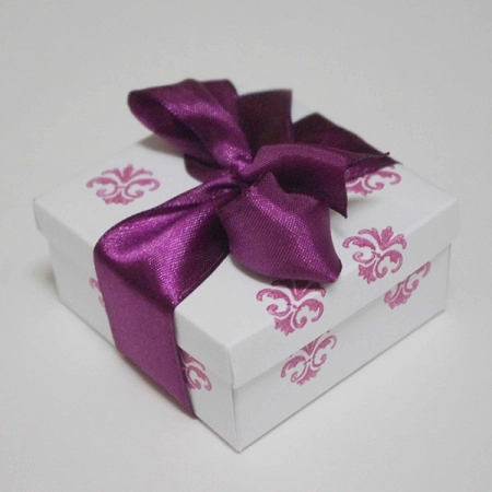 Подарочная коробочка, 6.2х6.2х3.1см, лилово-фиолетовая, 2 шт.