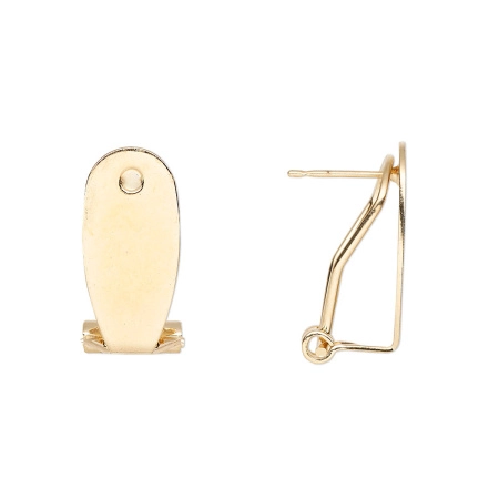 Швензы закрытые, 20мм, с итальянским замком, с овальной платформой 18.5х8.5мм, базовый материал - сталь, золотистые, пара, УЦЕНКА