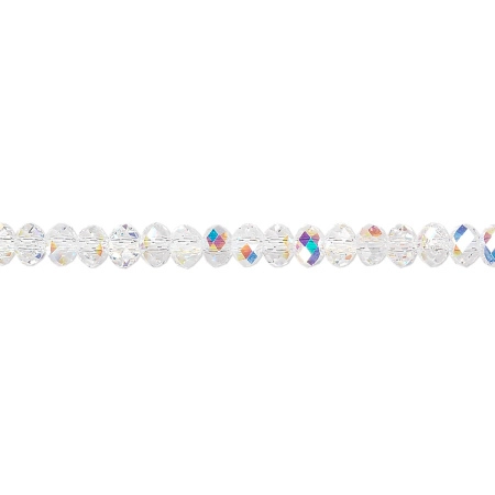 Бусина Swarovski, 4х3мм, Рондель (#5040), кристально-прозрачный с AB, 1 шт.