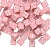 Бусина акриловая, 7мм (длина грани 5мм), кубик игральный, розовый, 1 шт.