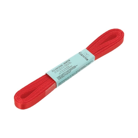 Лента атласная, Gaммa, 6мм, красная №026, моток, 5 метров