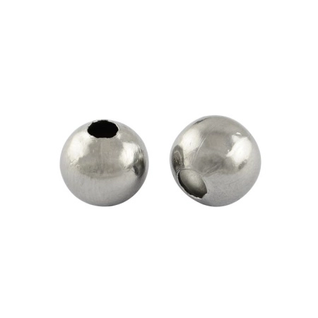 Бусина металлическая, 4мм, гладкая, базовый материал - нержавеющая сталь, без покрытия, 2 грамма