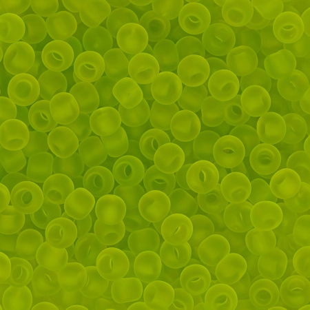 Бисер TOHO круглый, размер 11/0, цвет #4F (Прозрачный матовый, лайм), 10 грамм