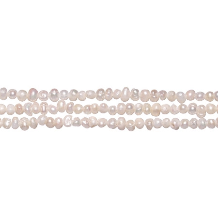 Бусина из жемчуга, 2-4.5мм, барокко, цвет молочный, 60 шт., низка