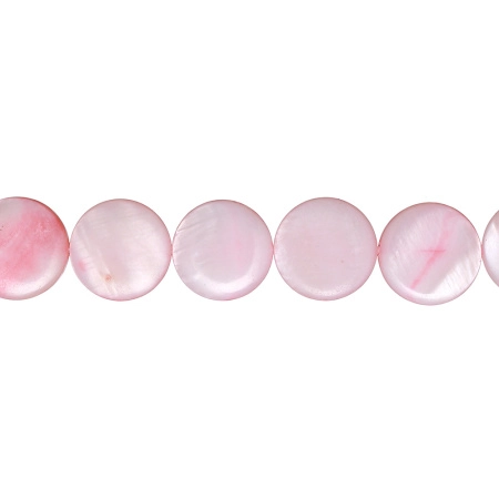 <p>
Круглые бусины-пластинки из натурального тонированного перламутра розового цвета. На бусинах есть темные пятна, возможны щербинки естественного происхождения, отверстия могут быть сделаны не очень аккуратно. Оттенок может отличаться от фото. Бусины могут немного отличаться по форме и размеру. Цена за 1 низку длиной около 38 см (примерно 26 бусин, низки формируются без проверки каждой бусины на дефекты).
</p>