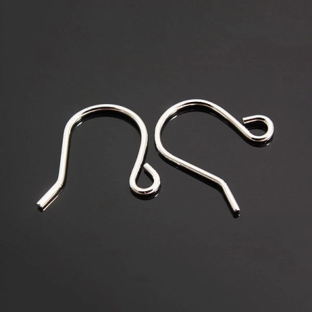 Швензы открытые, 13мм, Корея, лаконичные, базовый материал - латунь, под родий, пара