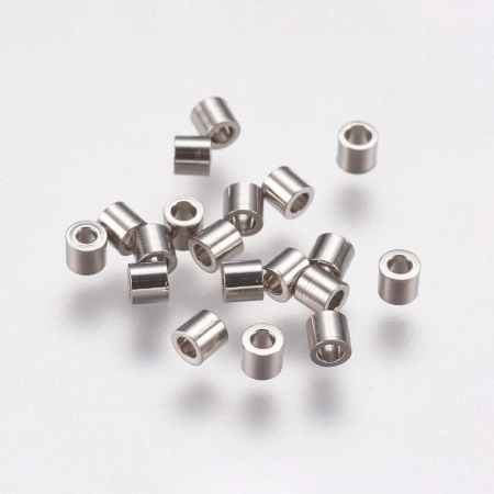 Бусина металлическая, 2х2мм, трубочка гладкая, базовый материал - нержавеющая сталь, без покрытия, 20 шт. Бусина металлическая, 2х2мм, трубочка гладкая, базовый материал - нержавеющая сталь, без покрытия, 20 шт.