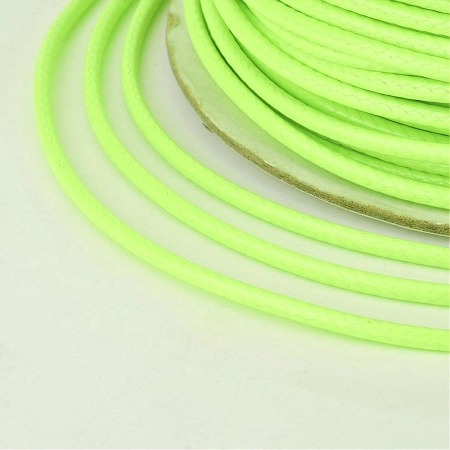 Шнур синтетический вощеный, полиэстеровый, около 2мм, неоново-салатовый, 10 метров