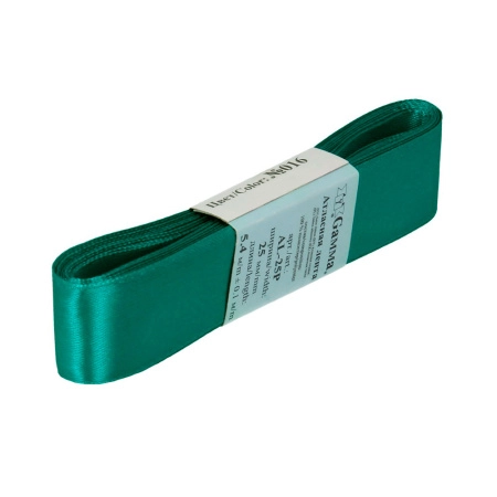 Лента атласная, Gaммa, 25мм, изумрудная №016, моток, 5 метров