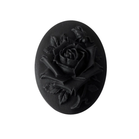 Камея акриловая, 40х30мм, роза, черная на черном, 1 шт. УЦЕНКА Камея акриловая, 40х30мм, роза, черная на черном, 1 шт. УЦЕНКА