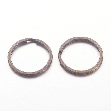 Основа под брелок, 25х2.3мм, кольцо двойное, базовый материал - железо, медного цвета, 1 шт.