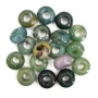 <p>Бусины - рондели с крупным отверстием (абакусы, диски) из натурального камня - индийского агата. Диаметр отверстия около 6 мм. Эти бусины отлично подходят для браслетов в стиле Пандора, а также для сборки украшений с кожаными шнурами. Бусины могут немного отличаться по форме и размеру. Оттенок может существенно отличаться от фотографии: преобладают бусины в зеленых тонах, также попадаются бусины других цветов (бордовые, сиреневые, коричневые, серые и т.д.). Цена за 1 бусину.</p>