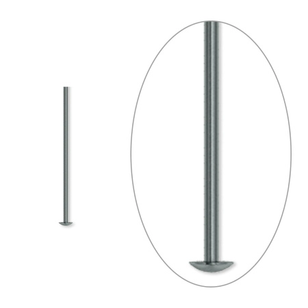 Пины со шляпкой, 25х0.723мм, базовый материал - латунь, вороненая сталь, 50 шт.