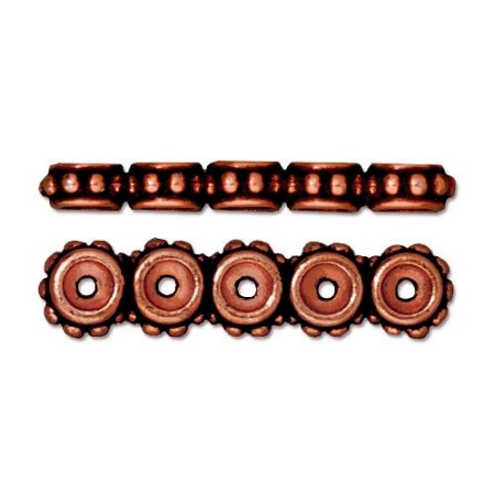 Разделитель, 27х7мм, TierraCast, шестеренки, на пять отверстий, базовый материал - оловянный сплав, медные, 1 шт. Разделитель, 27х7мм, TierraCast, шестеренки, на пять отверстий, базовый материал - оловянный сплав, медные, 1 шт.