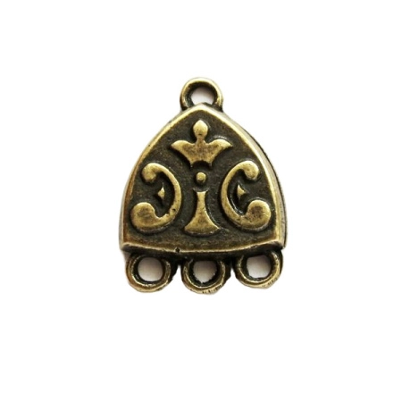 Соединитель-переходник, 27х20х2.5мм, Историческая коллекция, Восточная красавица, с тремя петельками, базовый материал - цинковый сплав, бронзовая с чернением, 1 шт. Соединитель-переходник, 27х20х2.5мм, Историческая коллекция, Восточная красавица, с тремя петельками, базовый материал - цинковый сплав, бронзовая с чернением, 1 шт.