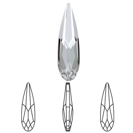Ювелирный кристалл Swarovski, Удлиненная капля (#4331), 11х3мм, кристально-прозрачная, с фольгой, 1 шт. Ювелирный кристалл Swarovski, Удлиненная капля (#4331), 11х3мм, кристально-прозрачная, с фольгой, 1 шт.