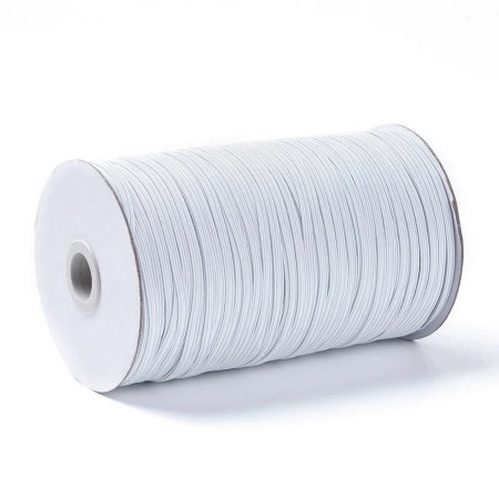 Резинка бельевая, 4х0.8мм, плоская, белая, около 170 метров, катушка