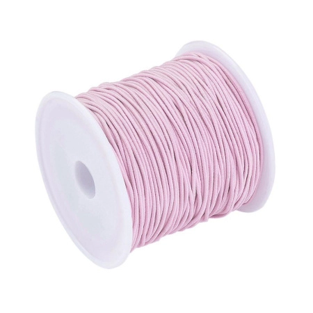 Шнур - резинка, около 1мм, нежно-розовый, 20 метров, катушка