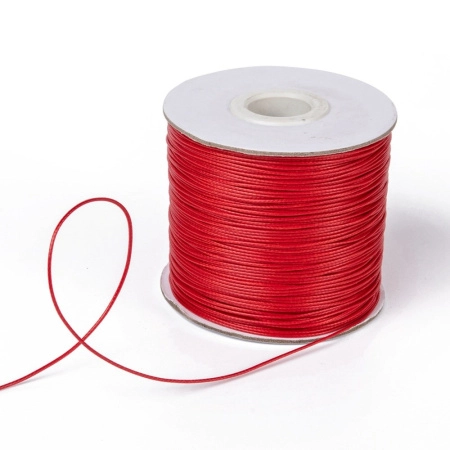 Шнур синтетический вощеный, полиэстеровый, около 0.8-1мм, красный, 10 метров