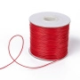 <p>Тонкий плетеный вощеный синтетический (полиэстеровый) шнур, цвет красный. Толщина может немного отличаться от заявленной. К этому шнуру лучше брать концевики с внутренним диаметром 0.9-1 мм - в меньший концевик шнур может быть сложно вставить из-за распушенного кончика. Оттенок может отличаться от фотографии. По возможности, продается цельным куском, однако, может поставляться несколькими отрезами. Цена за 10 метров. </p>