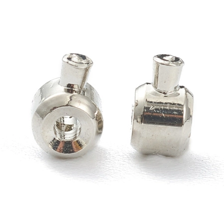 <p>
Защёлкивающийся кримп One Touch ("Одно Прикосновение") - цилиндрическая бусина с зажимающимся внутрь штырьком (кнопочкой). Диаметр цилиндра около 3.3мм (без учёта штырька), высота около 2.5мм. Используется для фиксации ювелирного тросика, лески или проволоки. С таким кримпом не нужно использовать покрывнную бусину, т.к. он сам по себе смотрится очень аккуратно и профессионально. Вставив тросик (леску,проволоку) в кримп, просто нажмите на торчащий штырёк и он надёжно зафиксирует тросик внутри кримпа. Обратите внимание: кримпы зажимаются довольно туго; при зажимании штырёк входит в кримп не до конца (на поверхности остаётся небольшой кончик). Кримп предназначен для однократного использования! Внутренний диаметр около 0.8 мм. Оттенок может отличаться от фотографии и в разных поставках. Цена за 5 шт.
</p>