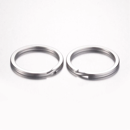 Основа под брелок, 25мм, кольцо двойное, базовый материал - нержавеющая сталь, без покрытия, 5 шт.