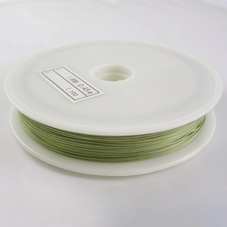 Тросик ювелирный, 0.45мм, цвет оливково-зеленый, катушка, 50 метров