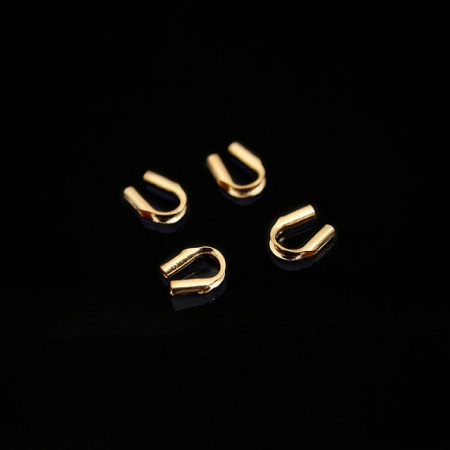 Концевики, 5х4мм (внутренний размер 0.56мм), Корея, защитные скобы, базовый материал - латунь, позолоченные, пара