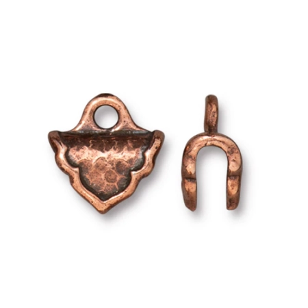 Концевики, 12х12мм (ширина 12мм), TierraCast, зажимы для ленты, узорные, базовый материал - оловянный сплав, медные с чернением, пара Концевики, 12х12мм (ширина 12мм), TierraCast, зажимы для ленты, узорные, базовый материал - оловянный сплав, медные с чернением, пара