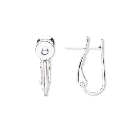 Швензы закрытые, 18.5мм, с итальянским замком, с платформой 6мм, базовый материал - латунь, посеребренные, пара