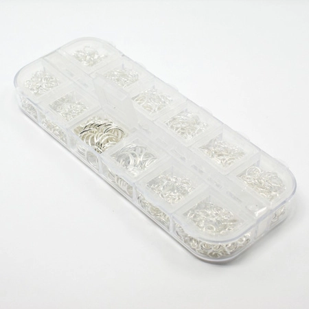 Соединительное колечко, 4-10мм, базовый материал - железо, серебристого цвета, набор в коробочке