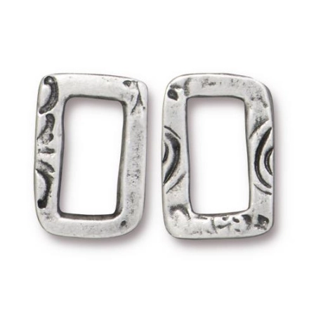 Коннектор, 17х11.5мм, TierraCast, прямоугольник, Сад, базовый материал - оловянный сплав, под античное серебро, 2 шт.