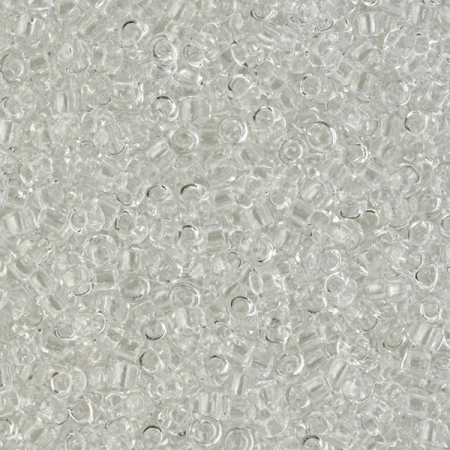 <p>Японский бисер TOHO Round (круглый Тохо), размер 15/0 (1.5 мм). Кристально-прозрачный (Transparent Crystal). Цена за 10 грамм (около 2 400 бисеринок).</p>