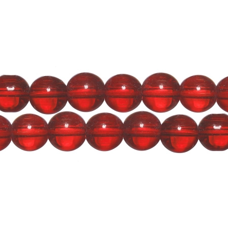 Бусины стеклянные, 12мм, красные, 28 шт., низка