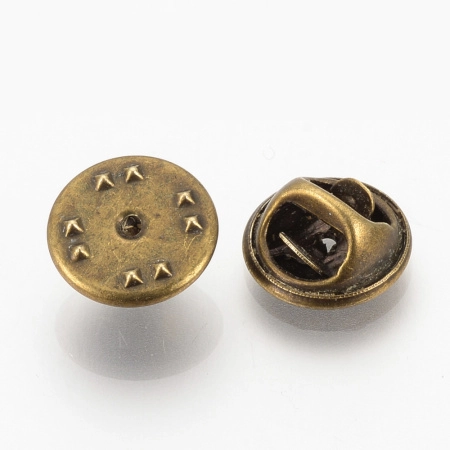 Застежка для значка-броши, 11х6мм, цанга-бабочка, базовый материал - железо, бронзового цвета, 10 грамм, УЦЕНКА