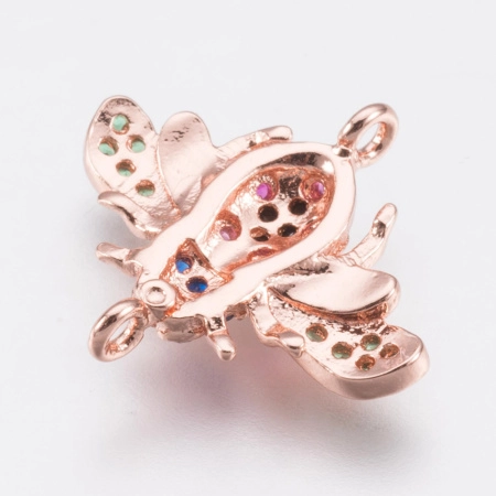 <p>Фурнитура для бижутерии Милано класса люкс (MILANO LUX). Качественный компонент для бижутерии - односторонний коннектор в виде жука. Отлично подходит для серег, а также браслетов и колье. Инкрустация фианитами. Цена за 1 шт.</p>