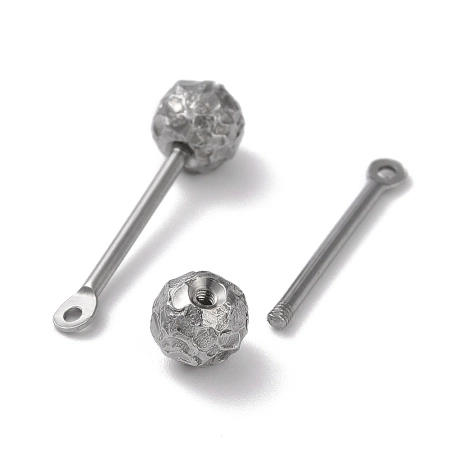 Штифт, 19*5мм, со скручивающимся шариком, базовый материал - нержавеющая сталь, без покрытия, 2 шт.