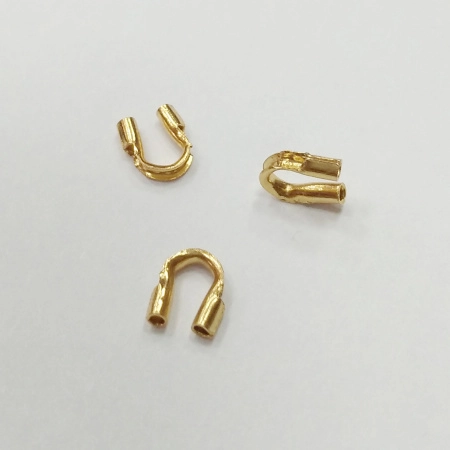 Концевики, 5х5мм (внутренний размер 0.7мм), Beadalon, защитные скобы, базовый материал - латунь, золотистого цвета, 5 пар