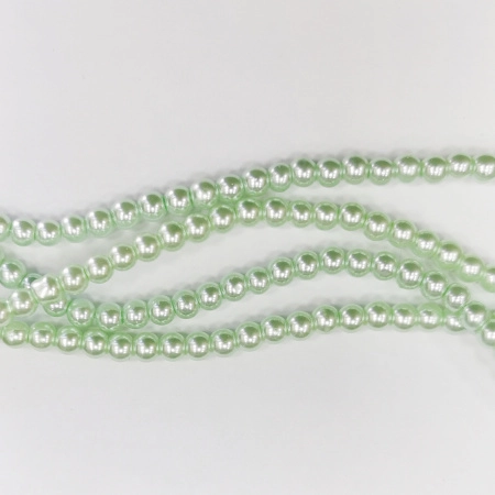 Бусина стеклянная, 4мм, жемчуг искусственный, нежно-зеленый, 200 шт., низка