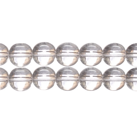 Бусины стеклянные, 10мм, кристально-прозрачные, 32 шт., низка