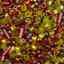 <p>Японский бисер TOHO Mix - микс бисера и стекляруса разных форм, цветов и размеров. Цвет малиново-зеленый (Ureshii- Olivine/Orange Mix). Оттенок и состав набора может отличаться от фотографии. Цена за 10 грамм.</p>